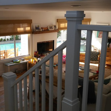 White contemporary craftsman stair railing
