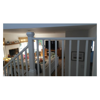 White contemporary craftsman stair railing - Contemporary - Staircase ...
