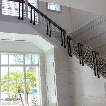 White Oak & Stainless Steel Rod Staircase