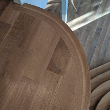 Wide plank white oak on stairs and main level
