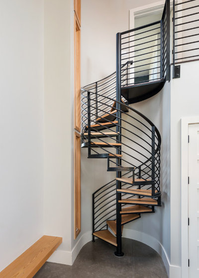 Rustic Staircase by Allwood Construction Inc