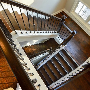 Winding staircase from basement to 2nd floor