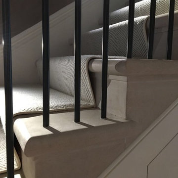 Wool Herringbone stair runner carpet in