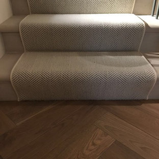 Wool Herringbone stair runner carpet in