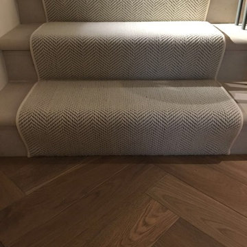 Wool Herringbone stair runner carpet in