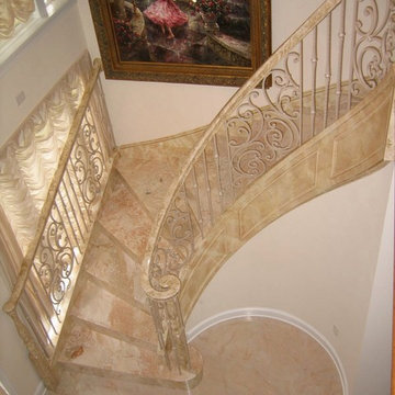 Wrought Iron & Marble staircase