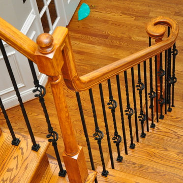 Wrought iron baluster installation