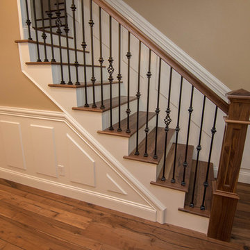 Wrought Iron Open Wood Tread Stairs
