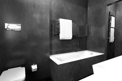 Réalisation d'une salle de bain design.
