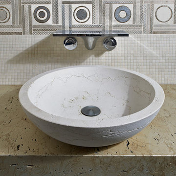 Bathroom in White Perlino Marble