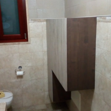 Mobile bagno per lavabo in muratura e pensile sospeso