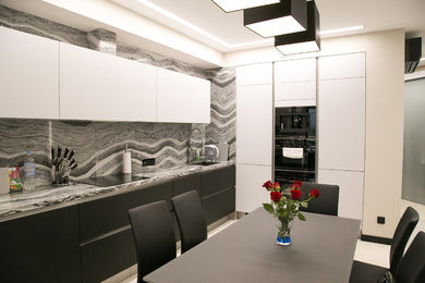 Example of a trendy dining room design in Saint Petersburg
