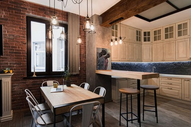 Inspiration for an industrial dining room remodel in Other