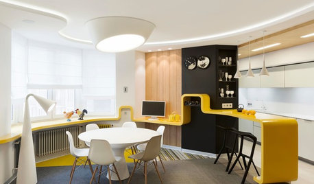 Houzz Tour: A Band of Yellow Unifies a Russian Apartment