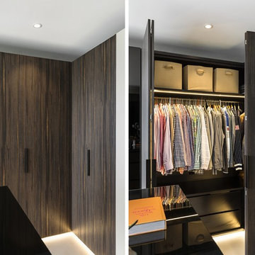 Corner cabinet with bi-fold doors