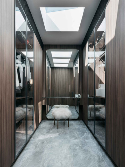 Contemporary Wardrobe by Cerastone Surfaces  tile + stone + timber