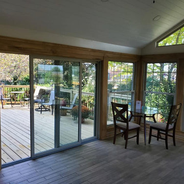 4 season sunroom and deck completed in Greenwood IN.