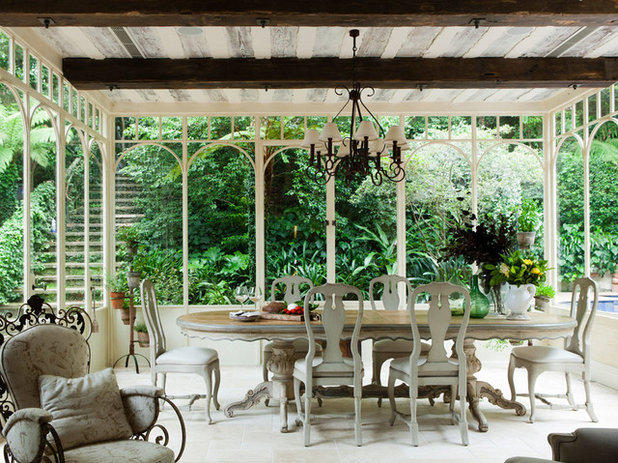 Traditional Sunroom by Marylou Sobel Interior Design