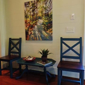 Blue Chairs & Table with Painting