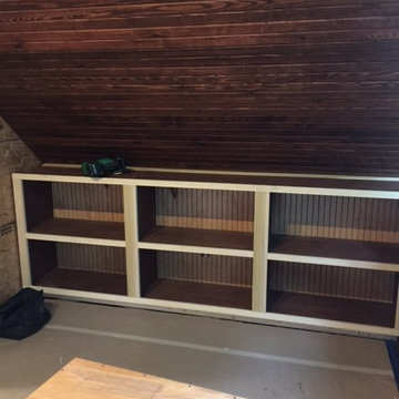 Bookcase trim unfinished- Sunroom Loft- Briggs