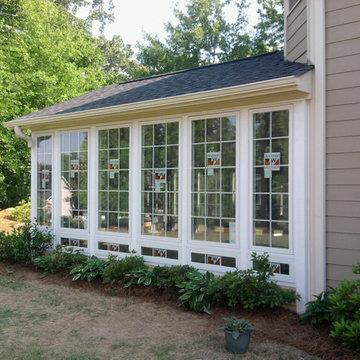 Casement windows in sunroom