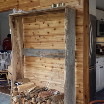 Crozet Sunroom Wood Storage from cut tree