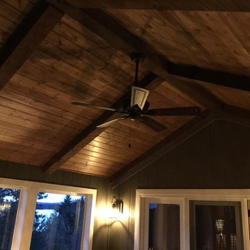 Custom Pine Ceiling and Beams