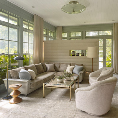 Sunroom - large transitional concrete floor sunroom idea in New York with no fireplace and a standard ceiling