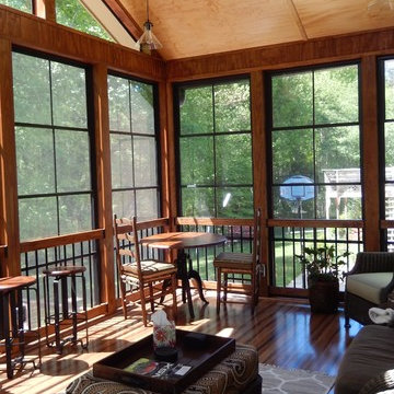 Gable 3 Season Room Featuring Bronze Eze Breeze Windows