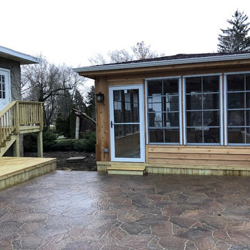Gazebo with Belgard Patio and Pressure Treated Pine Deck in West Chicago, IL