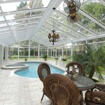 Glass roof pool enclosure
