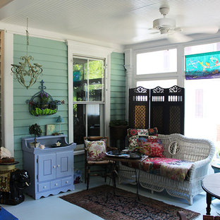 Example of a mid-sized classic painted wood floor and white floor sunroom design in Raleigh with no fireplace and a standard ceiling
