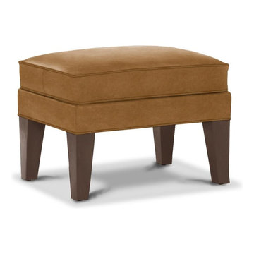 Hartwell Ottoman in Astor Fawn leather