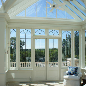 Interior Conservatory with Leaded Glass Windows