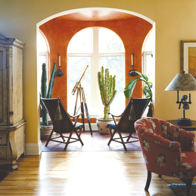Example of a small tuscan terra-cotta tile sunroom design in Minneapolis with no fireplace and a standard ceiling