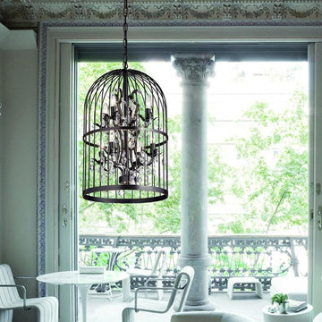 Kailani Oil Rubbed Bronze Bird Cage 8 Light Crystal Chandelier