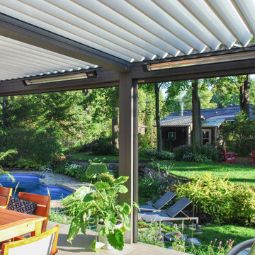 Louvered Pergola and Motorized Screens