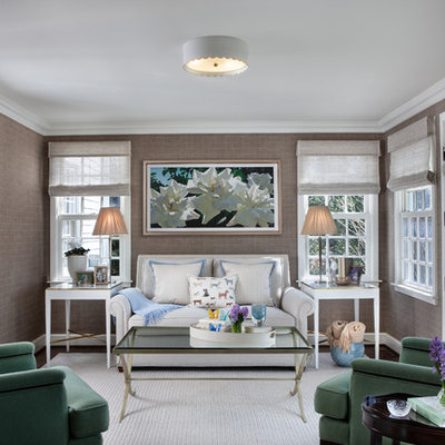 Large beach style dark wood floor sunroom photo in Detroit with a standard ceiling and no fireplace