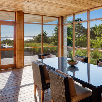 Modern Wood-Clad Screened Porch