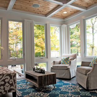 Inspiration for a timeless sunroom remodel in Boston with a standard ceiling