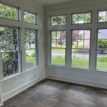 Newly conditioned sun room/transom windows/existing slate floor