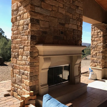 Outdoor fireplace mantels