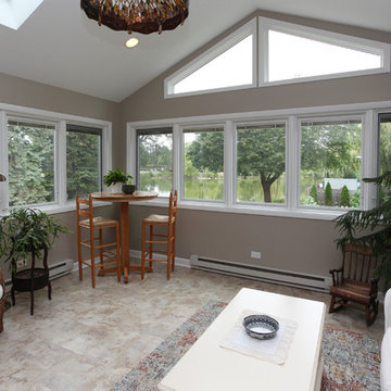 Palatine Light and Bright Kitchen Remodel, Sunroom Addition and Wet bar