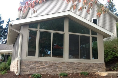 Mid-sized mountain style sunroom photo in Other