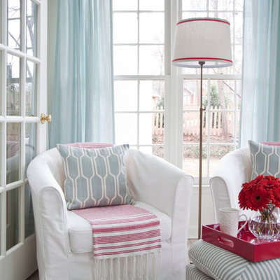 Mid-sized beach style ceramic tile sunroom photo in Atlanta with no fireplace and a standard ceiling
