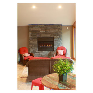 Retreat Hearth Area - Traditional - Sunroom - Calgary - by New Century ...