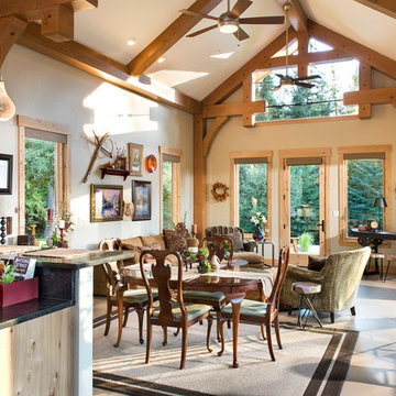 Rustic Single Level Log & Timber Hybrid Home - Silver Valley Residence