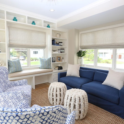 Mid-sized beach style light wood floor and beige floor sunroom photo in New York with no fireplace and a standard ceiling