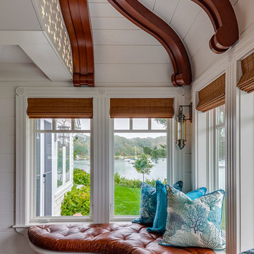 Summer Mooring - Leather Window Bench, Water view - Cape Cod, MA Custom Home