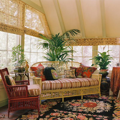 Example of a classic terra-cotta tile sunroom design in San Francisco with a standard ceiling